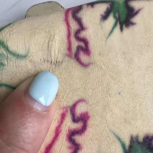 Abstract Leather Clutch Pink Green Statement  Wallet Large Evening Bag Lodis - Picture 12 of 15